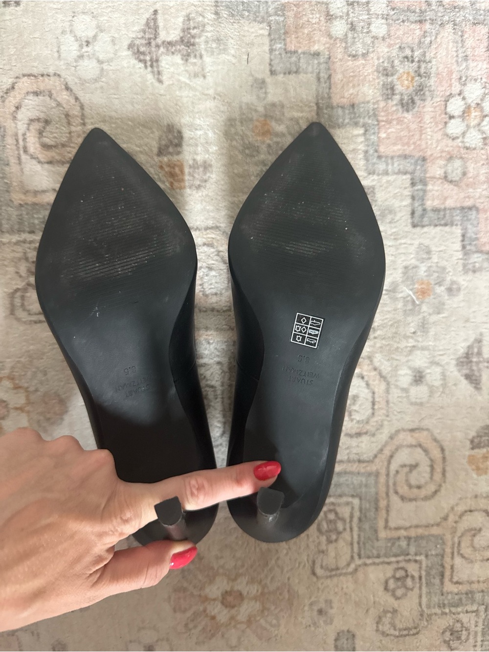 Stuart Weitzman Leigh 95 Black Pointed-Toe Stiletto Pump NWOT 8.5 - Picture 5 of 5